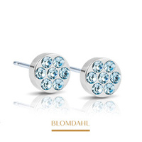 Kolczyki hipoalergiczne Brilliance Plenary Aquamarine 5 mm SFJ naturalny tytan medyczny