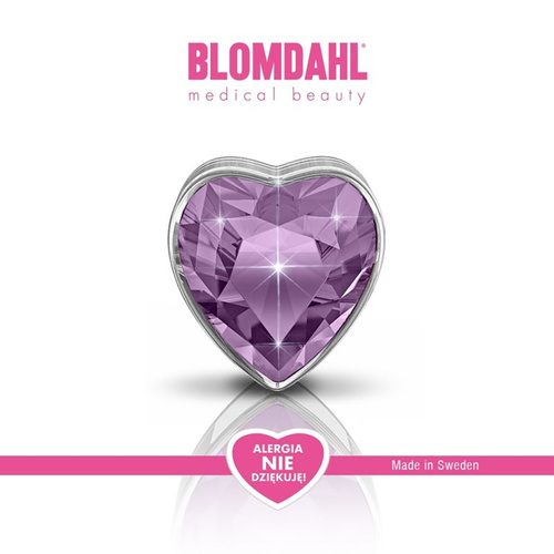 Kolczyki hipoalergiczne Heart Light Amethyst 6 mm SFJ plastik medyczny