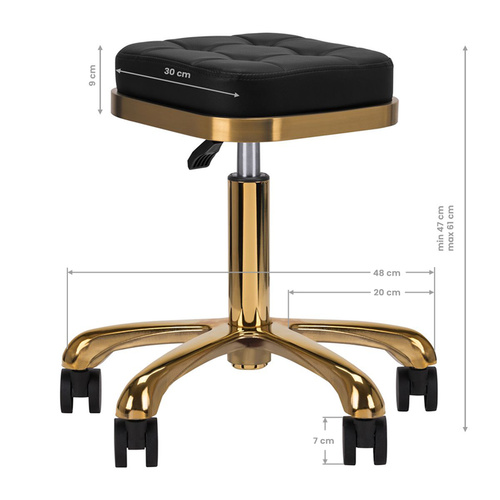 Cosmetic stool m-1645 gold black