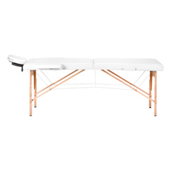 Folding massage table wooden comfort activ fizjo lux 2 segment 190x70 white