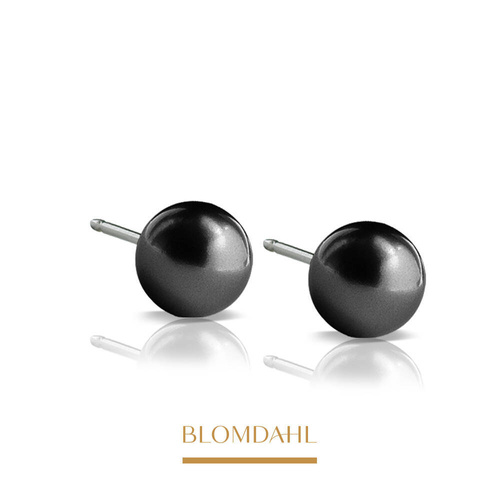 Ball 4 mm earrings SFJ black medical titanium