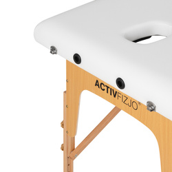 Folding massage table wooden comfort activ fizjo lux 2 segment 190x70 white