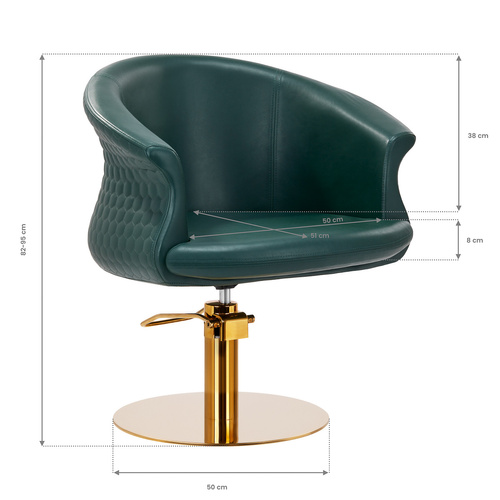 Gabbiano hairdressing chair versal gold bottle green