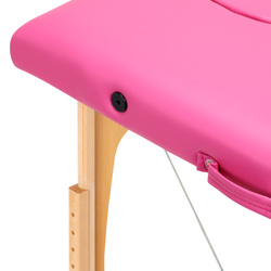 Folding massage table wooden comfort activ fizjo 2 segment pink