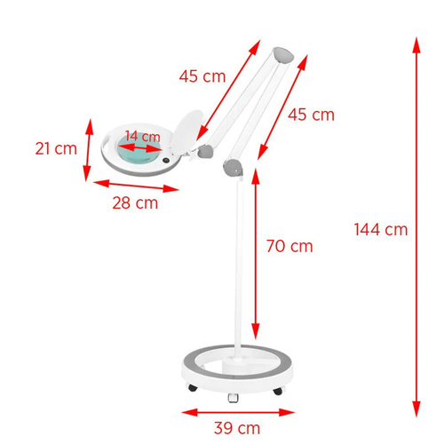 Magnifier lamp elegante 6014 60 led smd 5d with tripod