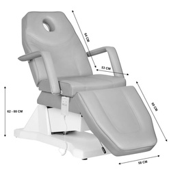 Beautician chair electric soft 1 siln. gray