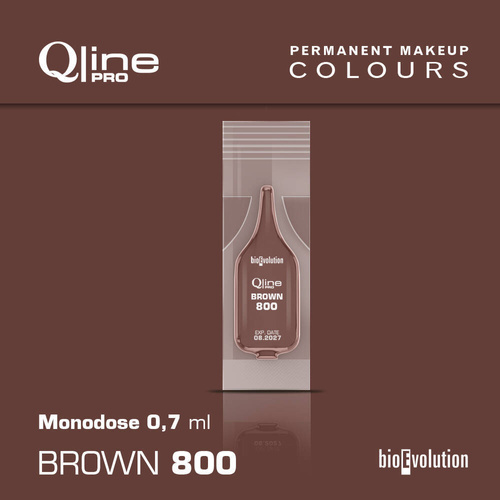 Jednorazowy pigment do makijażu permanentnego brwi Bioevolution Brown 800 Qline Pro 0,7ml monodose