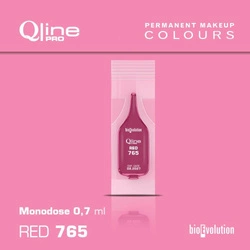 Disposable pigment for lip permanent makeup Bioevolution Red 765 Qline Pro 0.7ml monodose 