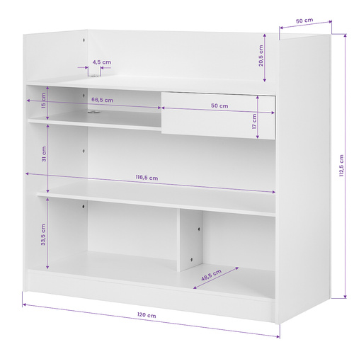 Hair system reception desk mt-s10 white