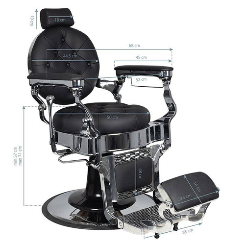 Gabbiano barber chair pietro black