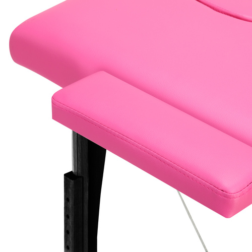 Folding massage table wooden comfort activ fizjo 2 segment pink black wood