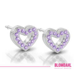 Brilliance Heart Hollow Violet 10 mm earrings SFJ medical plastic