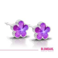 Flower Fuchsia 6 mm earrings SFJ medical plastic