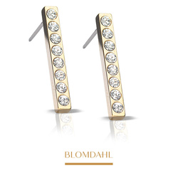 Hypoallergenic Pendant Brilliance Straight Crystal 20 mm SFJ gold titanium medical earrings