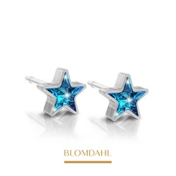 Star Aquamarine 6 mm earrings SFJ medical plastic