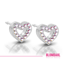 Brilliance Heart Hollow Rainbow Earrings 10 mm SFJ medical plastic