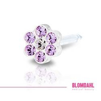 Blomdahl Daisy Violet/ Crystal 5 mm ear piercing earring medical plastic