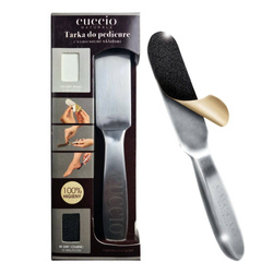 Cuccio professional pedicure foot grater in stainless steel with replaceable inserts