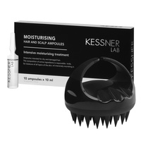 Premium head massage brush and kessner lab moisturizing ampoules set