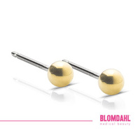 Ball 3 mm earrings SFJ gold medical titanium