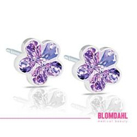 Flower Violet 6 mm earrings SFJ medical plastic