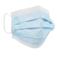 Surgical mask with rubber band 3-layer blue