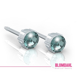 Kolczyki hipoalergiczne Aquamarine 4 mm SFJ plastik medyczny