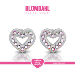 Brilliance Heart Hollow Rainbow Earrings 10 mm SFJ medical plastic