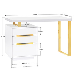 Cosmetic desk 3311g gold white