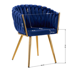 4rico chair qs-gw06g velvet navy blue