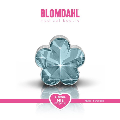 Kolczyki hipoalergiczne Flower Aquamarine 6mm SFJ plastik medyczny