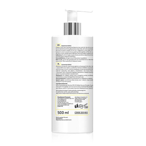 Apis ceramide repair gentle face wash emulsion with ceramides and beta glucan 500 ml