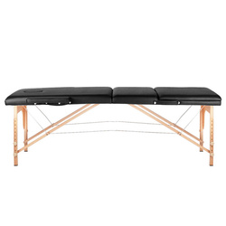 Folding massage table wooden comfort activ fizjo 3 segmented black