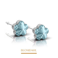 Kolczyki hipoalergiczne Flower Aquamarine 6mm SFJ plastik medyczny