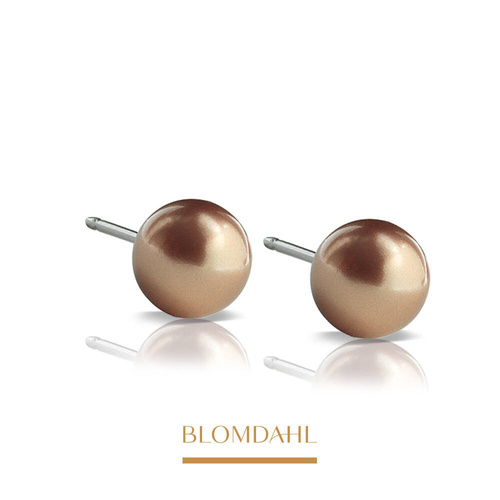 Pearl Bronze 4 mm earrings SFJ pure medical titanium