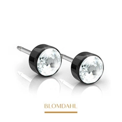 Bezel Crystal 5 mm earrings SFJ black medical titanium