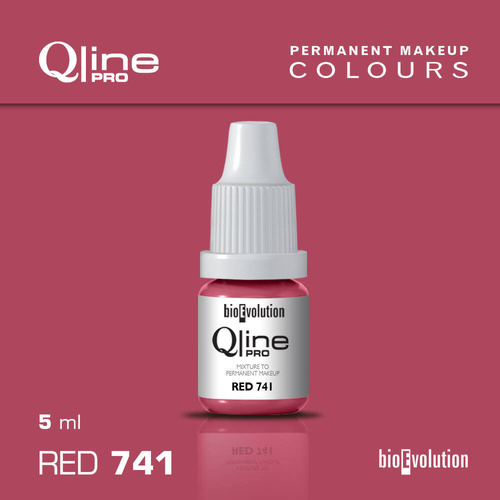 Permanent makeup pigment Bioevolution Red 741 Qline Pro 5ml 