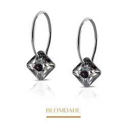 Kolczyki hipoalergiczne Ear Ring Square Black Diamond 9 mm SFJ naturalny tytan medyczny