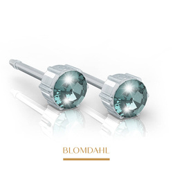 Kolczyki hipoalergiczne Aquamarine 4 mm SFJ plastik medyczny