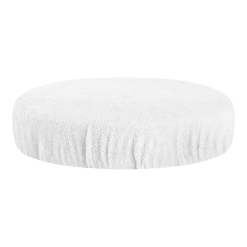 White terry cloth stool cover