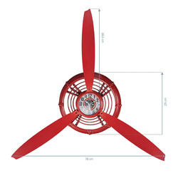 Zegar dekoracja śmigło czerwony