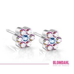 Daisy Rainbow/ Alexandrite 5 mm earrings SFJ medical plastic