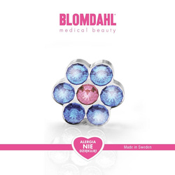 Kolczyki hipoalergiczne Daisy Alexandrite/ Rose 5 mm SFJ plastik medyczny