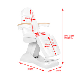 Electric cosmetic beauty chair white lux - heated