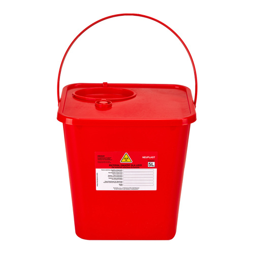 Medical waste container 5 l red