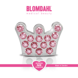 Kolczyki hipoalergiczne Brilliance Princess Light Rose 9 mm SFJ plastik medyczny