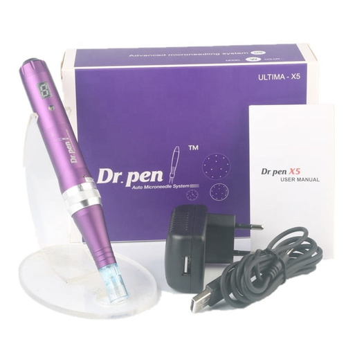 Dr pen x5-c lcd - wired dermapen original+10 needles