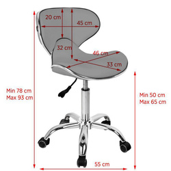 Gabbiano taboret kosmetyczny q-4599 szary