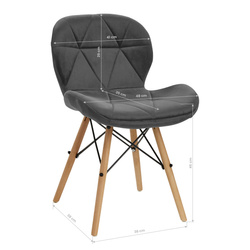 4rico scandinavian chair qs-186 velvet grey