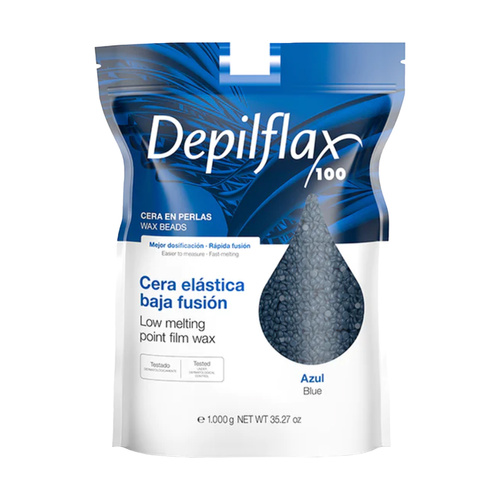 Depilflax 100 flexible low melting point hair removal wax pearl azul 1000 g